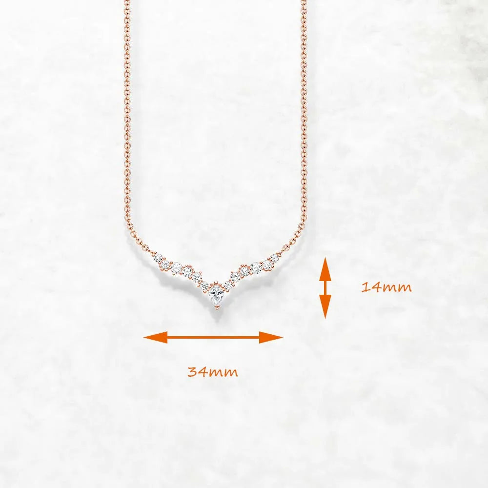 Rose Gold Necklace Ice Crystals