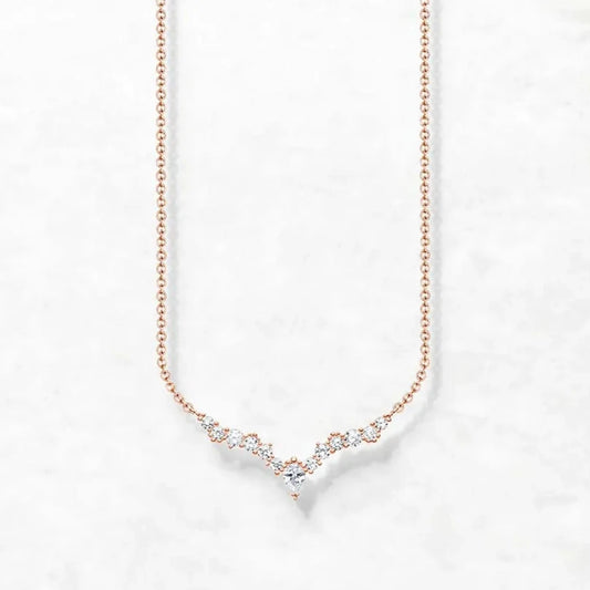 Rose Gold Necklace Ice Crystals